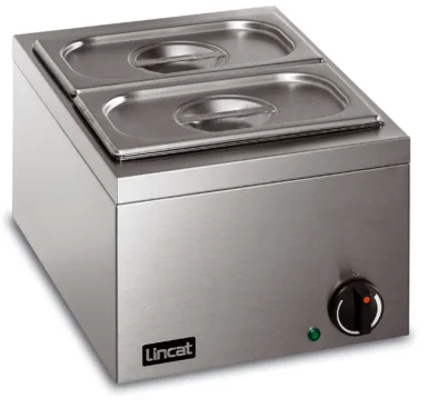 Lincat Lynx 400 Electric Counter-top Bain Marie – Wet Heat – inc. 2 x 1/4 GN Dishes – W 285 mm – 0.25 kW