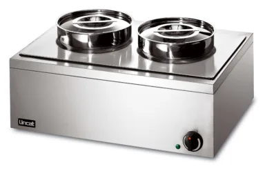 Lincat Lynx 400 Electric Counter-top Bain Marie – Dry Heat – inc. 2 x Round Pots – W 565 mm – 0.5 kW