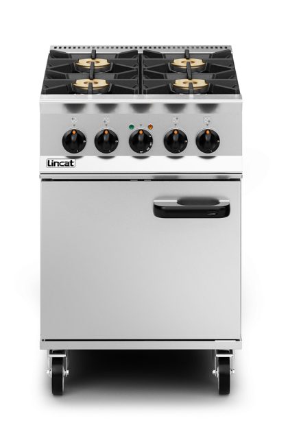 Lincat Opus 800 Dual Fuel [Natural Gas] Free-standing Oven Range - 4 Burners - W 600 mm - 30.0 kW