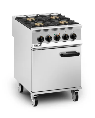 Lincat Opus 800 Dual Fuel [Propane Gas] Free-standing Oven Range – 4 Burners – W 600 mm – 26.8 kW