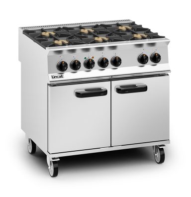 Lincat Opus 800 Dual Fuel [Natural Gas] Free-standing Oven Range – 6 Burners – W 900 mm – 45.0 kW