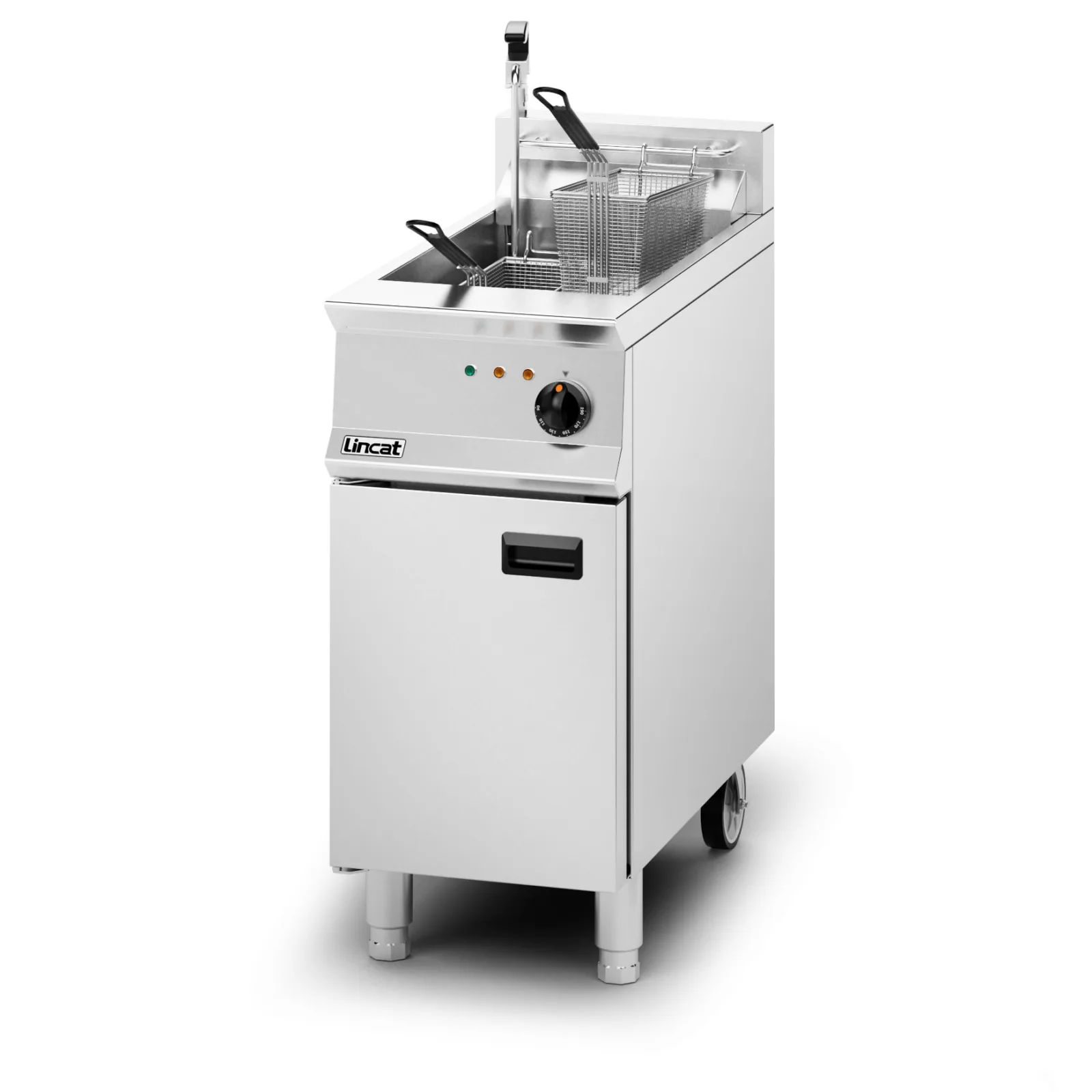 Lincat Opus 800 Electric Free-standing Single Tank Fryer with Pumped Filtration - 2 Baskets - W 400 mm - 14.0 kW
