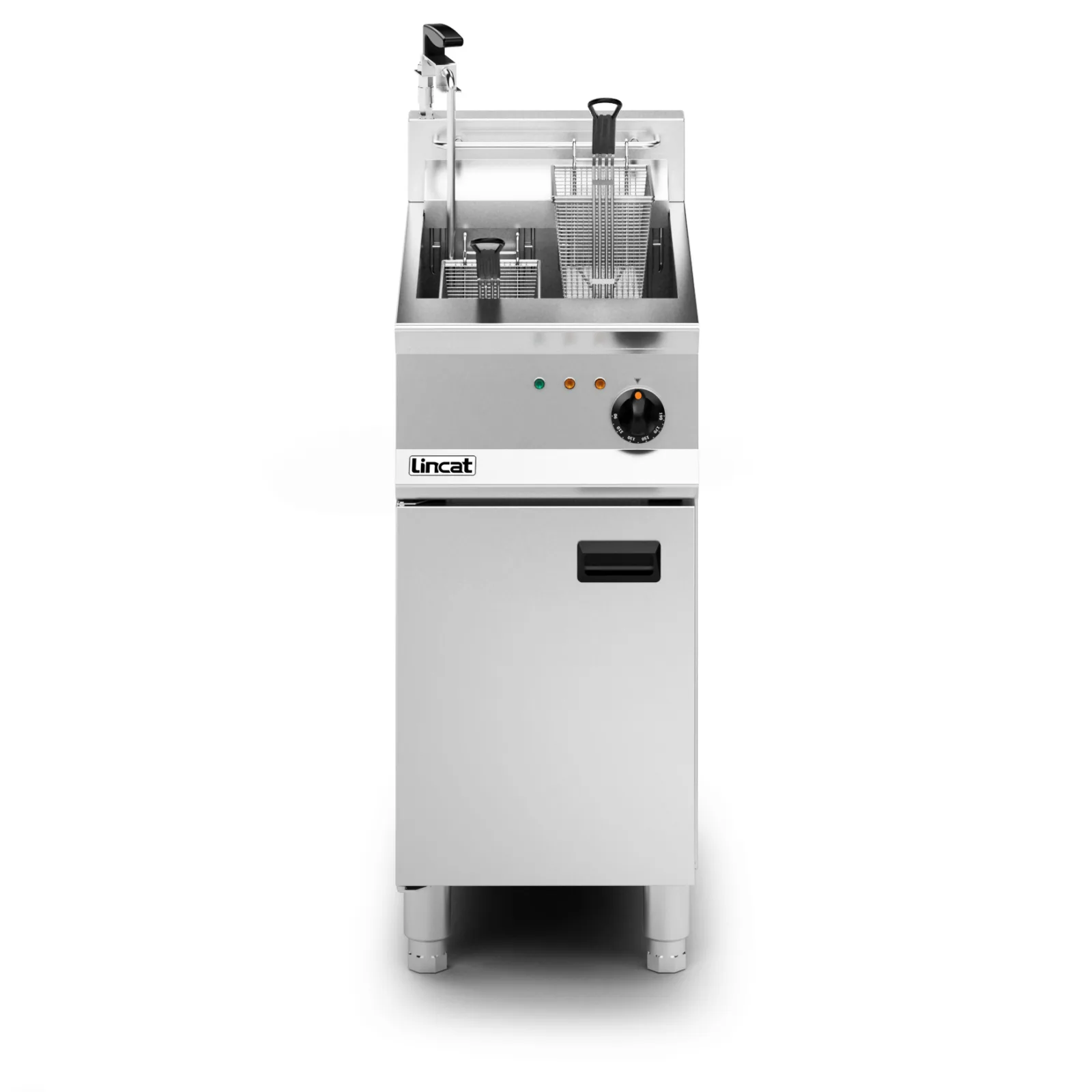 Lincat Opus 800 Electric Free-standing Single Tank Fryer with Pumped Filtration - 2 Baskets - W 400 mm - 14.0 kW - Image 2