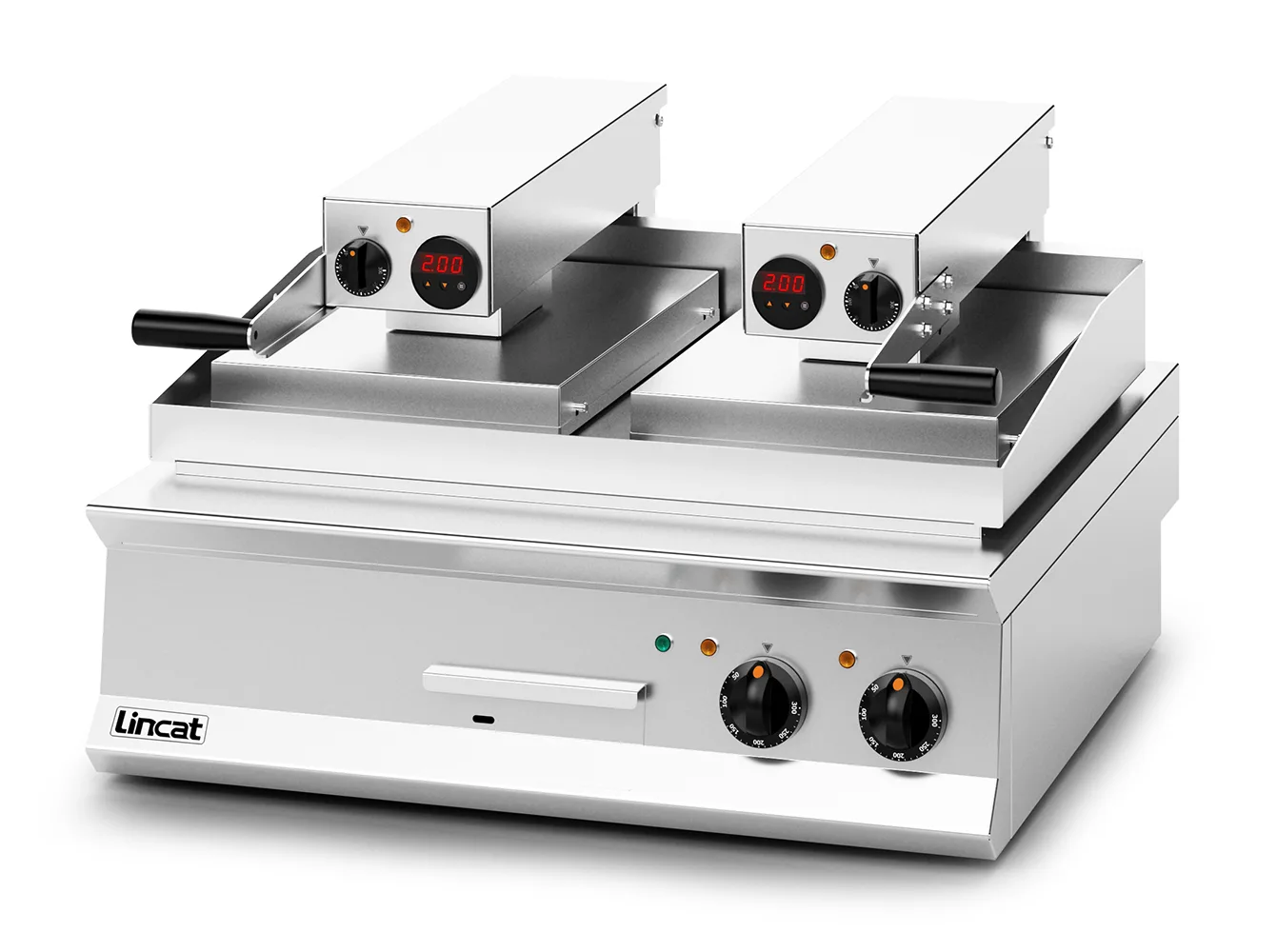 Lincat Opus 800 Electric Counter-top Clam Griddle - Ribbed Upper Plate - W 800 mm - 17.2 kW - Image 2