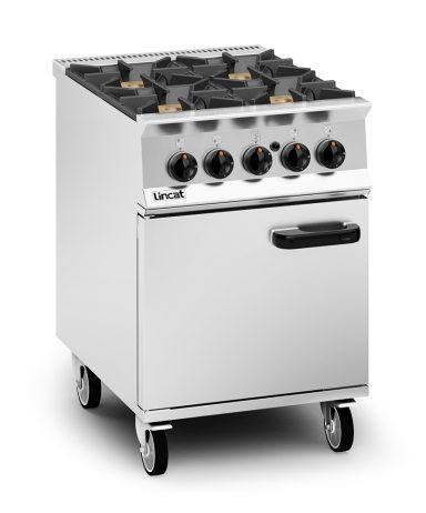 Lincat Opus 800 Propane Gas Free-standing Oven Range [R/Hand Door] – 4 Burners – W 600 mm – 33.6 kW