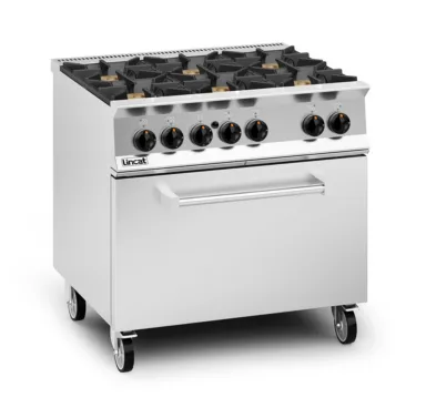 Lincat Opus 800 Natural Gas Free-standing Oven Range [Drop-Down Door] – 6 Burners – W 900 mm – 55.0 kW