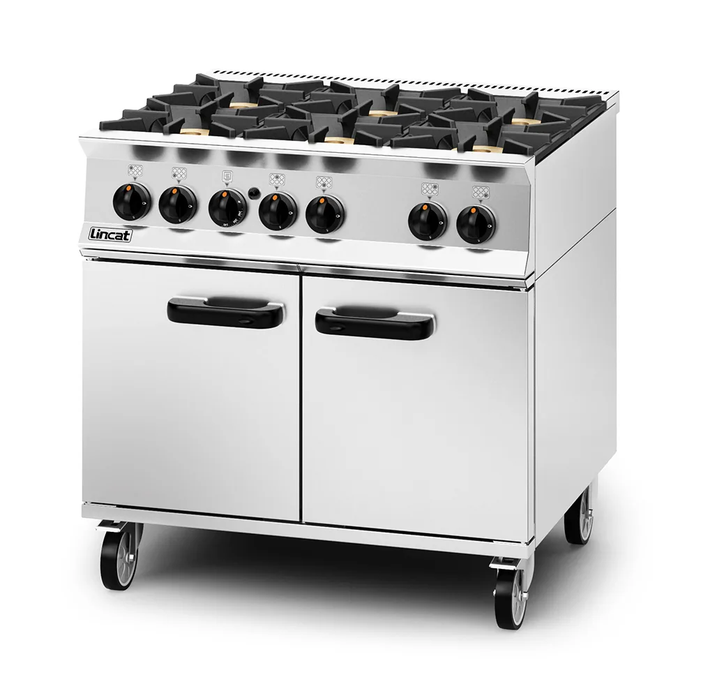 Lincat Opus 800 Natural Gas Free-standing Oven Range - 6 Burners - W 900 mm - 55.0 kW - Image 2