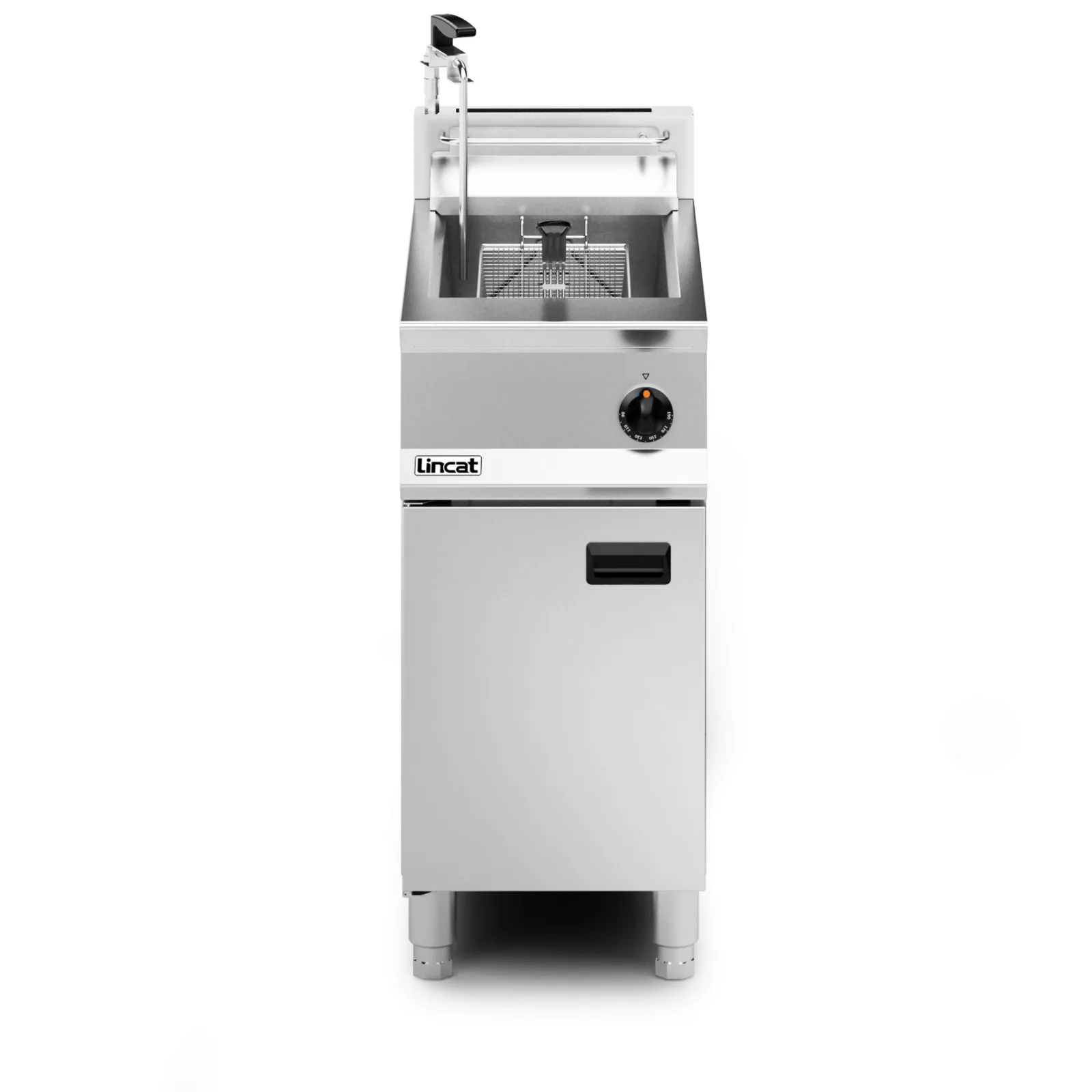 Lincat Opus 800 Natural Gas Free-standing Single Tank Fryer with Pumped Filtration - 2 Baskets - W 400 mm - 23.0 kW - Image 3