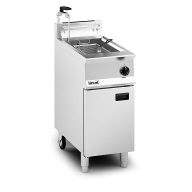 Lincat Opus 800 Propane Gas Free-standing Single Tank Fryer with Pumped Filtration – 2 Baskets – W 400 mm – 23.0 kW