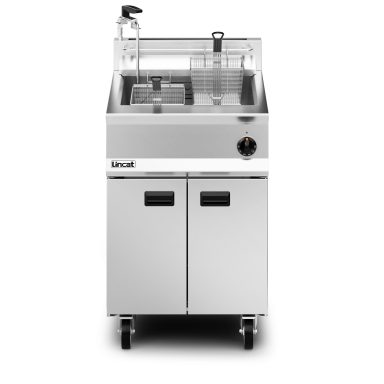 Lincat Opus 800 Propane Gas Free-standing Single Tank Fryer with Pumped Filtration – 2 Baskets – W 600 mm – 30.0 kW