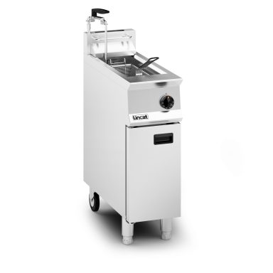 Lincat Opus 800 Natural Gas Free-standing Single Tank Fryer with Pumped Filtration – 1 Basket – W 300 mm – 16.0 kW