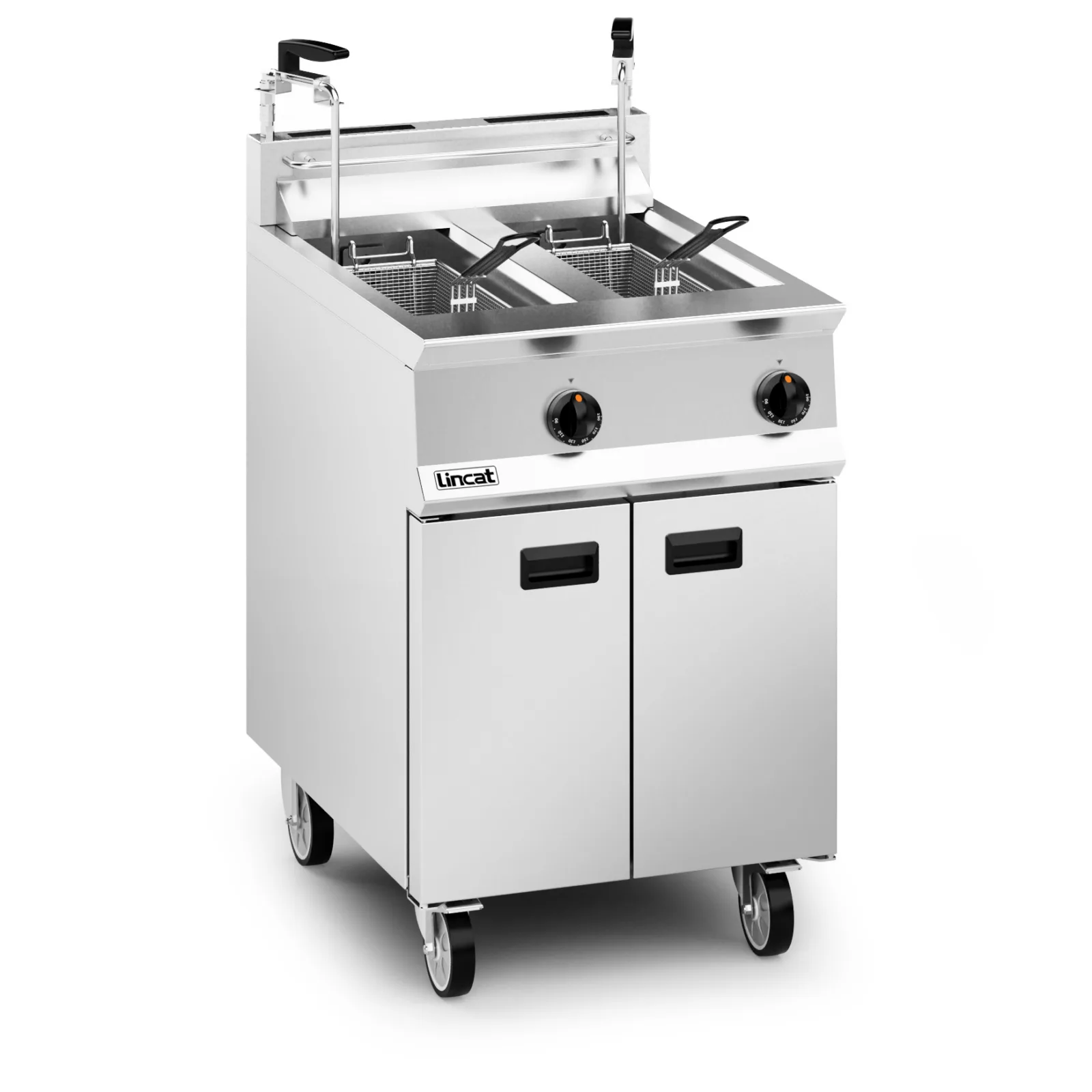 Lincat Opus 800 Natural Gas Free-standing Twin Tank Fryer with Pumped Filtration - 2 Baskets - W 600 mm - 32.0 kW - Image 3