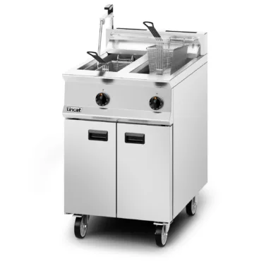 Lincat Opus 800 Natural Gas Free-standing Twin Tank Fryer with Pumped Filtration – 2 Baskets – W 600 mm – 32.0 kW