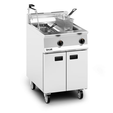 Lincat Opus 800 Propane Gas Free-standing Twin Tank Fryer with Pumped Filtration – 2 Baskets – W 600 mm – 32.0 kW