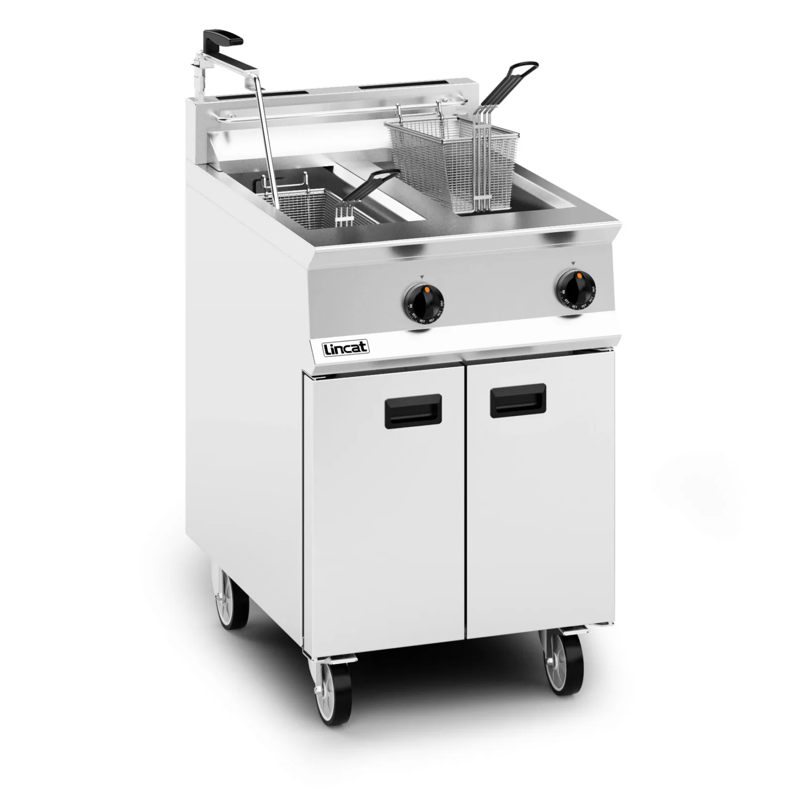 Lincat Opus 800 Propane Gas Free-standing Twin Tank Fryer with Pumped Filtration - 2 Baskets - W 600 mm - 32.0 kW