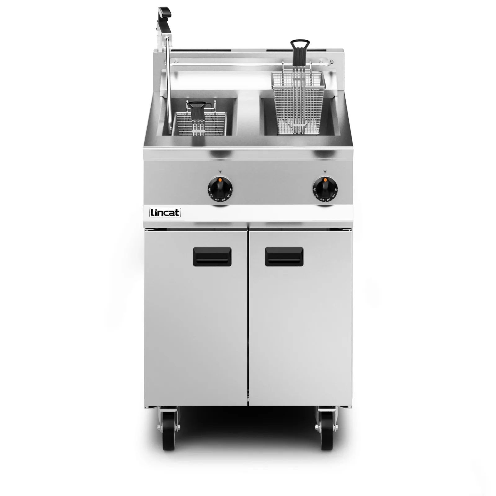 Lincat Opus 800 Propane Gas Free-standing Twin Tank Fryer with Pumped Filtration - 2 Baskets - W 600 mm - 32.0 kW - Image 3