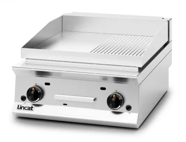Lincat Opus 800 Natural Gas Counter-top Griddle – Ribbed Plate – W 600 mm – 15.5 kW