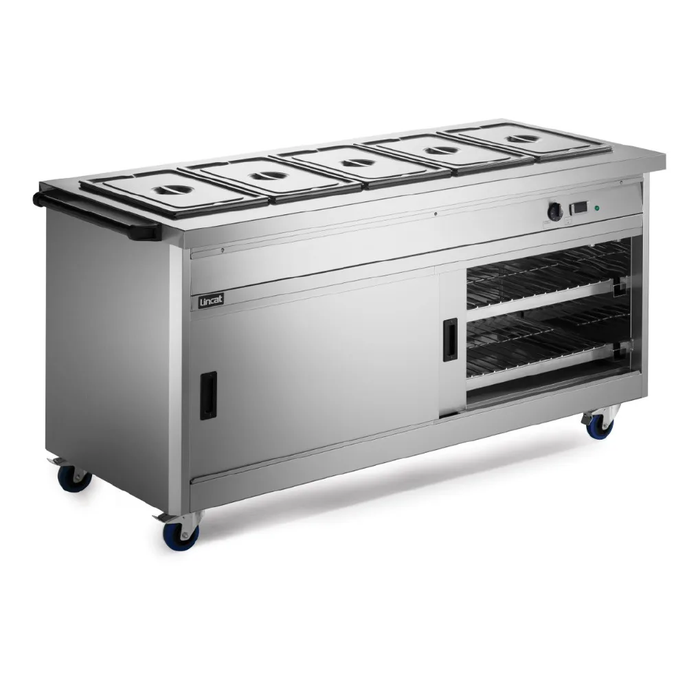 Lincat Panther 800 Series Free-standing Hot Cupboard - Bain Marie Top - 5GN - W 1855 mm - 5.2 kW