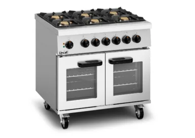 Lincat Phoenix Dual Fuel Natural Gas Free-standing Oven Range – 6-Zone – W 900 mm –  36kW [Gas] – 6kW [Electric]