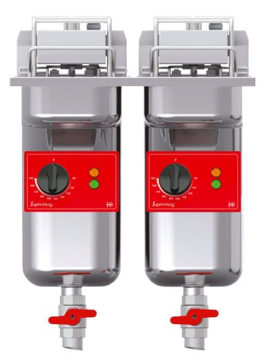 FriFri Super Easy 422 Electric Drop-in Twin Tank Fryer without Filtration – 2 Baskets – W 400 mm – 2 x 7.5 kW