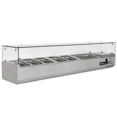 1.5m Glass Canopy 1/3 Gastronorm Prep Top