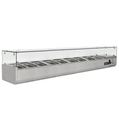 2m Glass Canopy 1/3 Gastronorm Prep Top