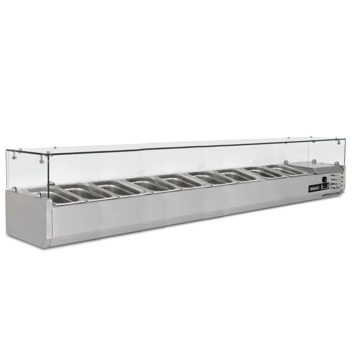 2m Glass Canopy 1/3 Gastronorm Prep Top