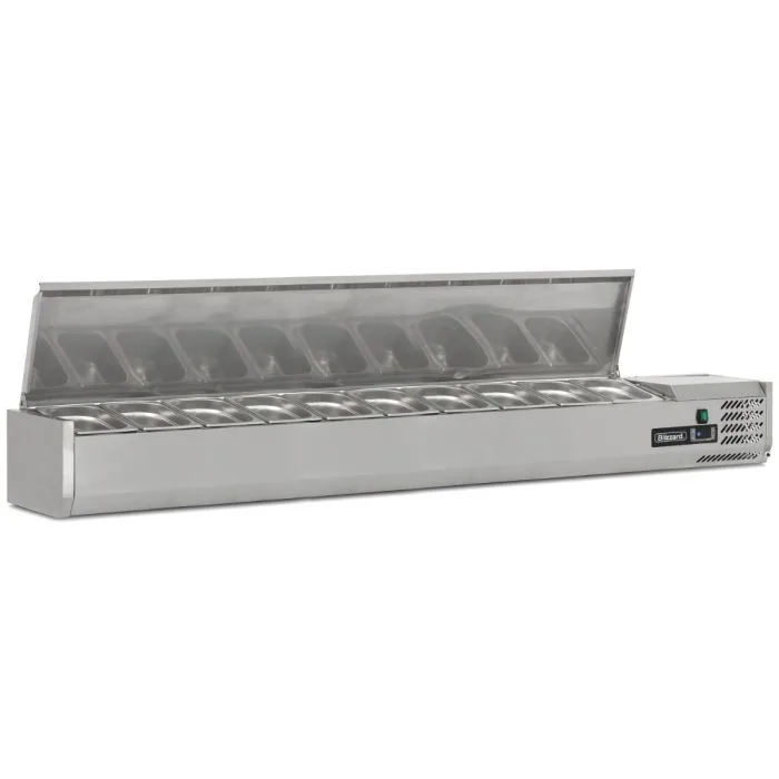 2m Hinged 1/4 Gastronorm Prep Top