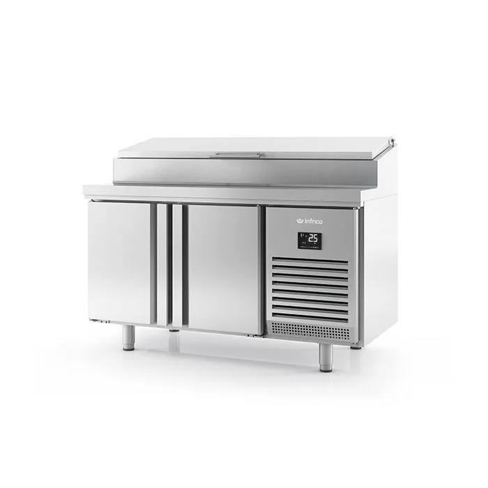 Slimline Double Door Refrigerated Counter With Raised Collar