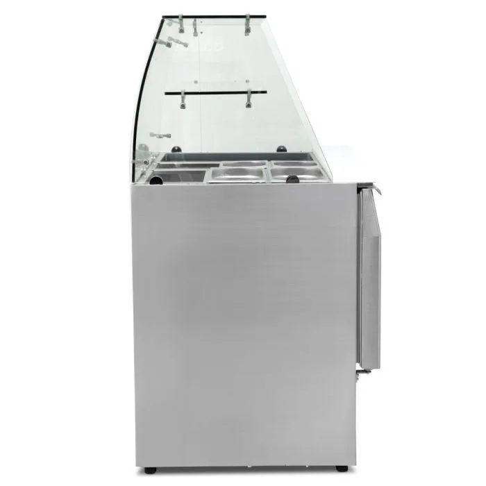 Double Hinged Door Refrigerated Prep Counter With Glass Canopy - Image 3
