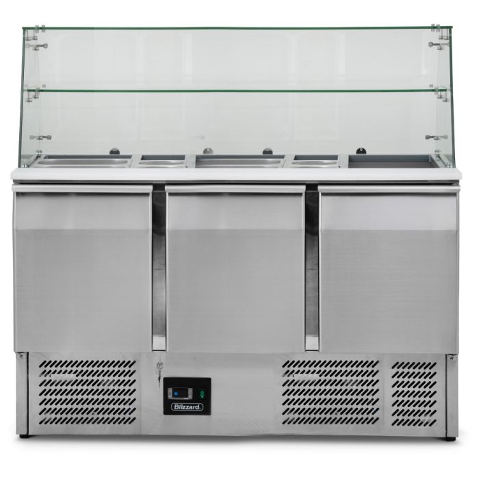 Compact Triple Door Prep Station With Display Case - Image 4