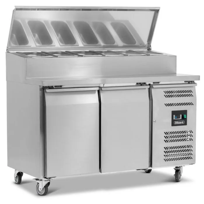Double Door Refrigerated Prep Counter With Raised Collar - Image 6