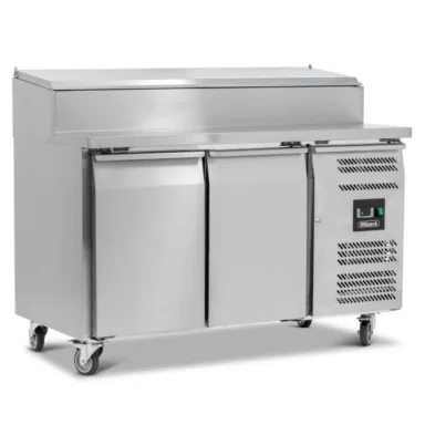 Double Door Refrigerated Prep Counter With Raised Collar
