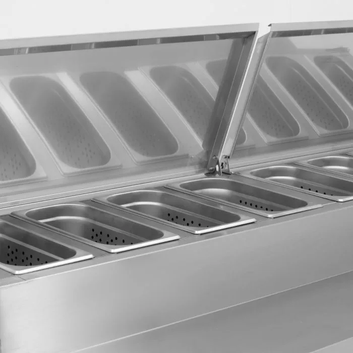 Double Door Refrigerated Prep Counter With Raised Collar - Image 3