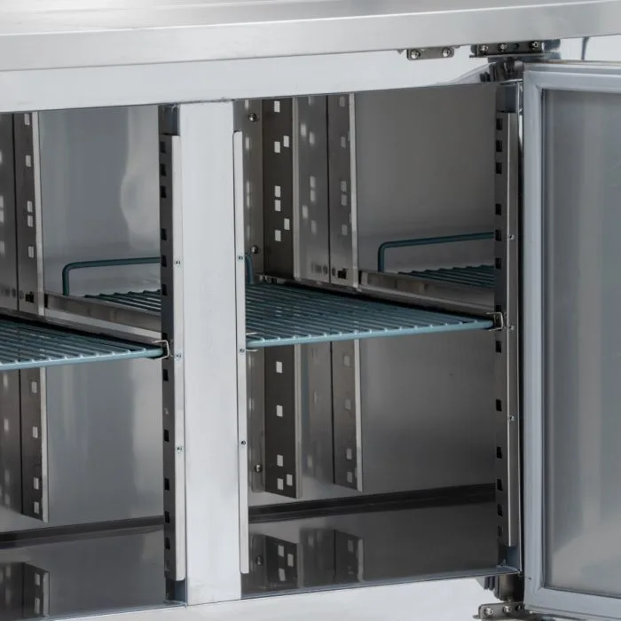 Double Door Refrigerated Prep Counter With Raised Collar - Image 2