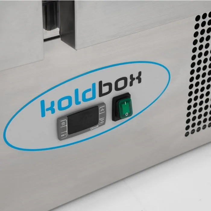 Compact Triple Door Refrigerated Prep Counter With Raised Collar - Image 6