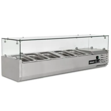 1.2m Glass Canopy 1/4 Gastronorm Prep Top