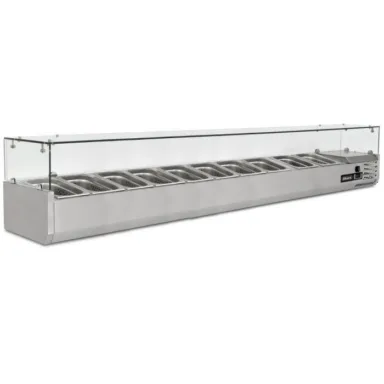 2m Glass Canopy 1/4 Gastronorm Prep Top