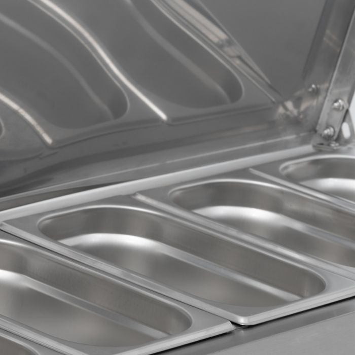 1.5m Hinged 1/4 Gastronorm Prep Top - Image 2