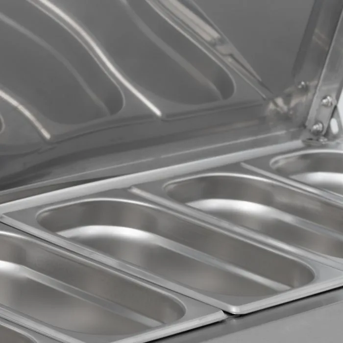 1.5m Hinged 1/4 Gastronorm Prep Top - Image 2