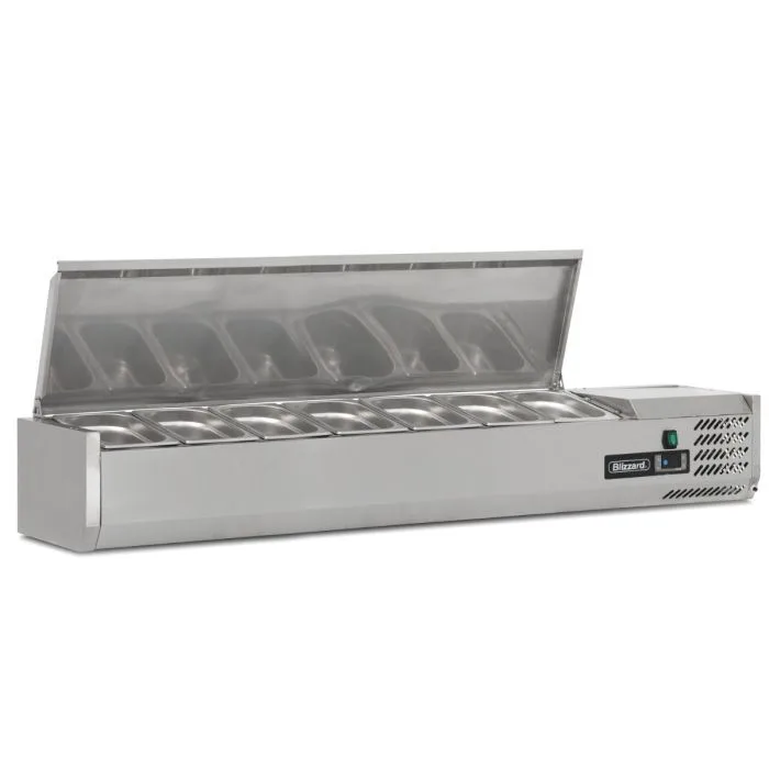 1.5m Hinged 1/4 Gastronorm Prep Top