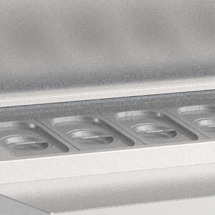 Four Hinged Door Gastronorm Prep Counter With Raised Collar - Image 3