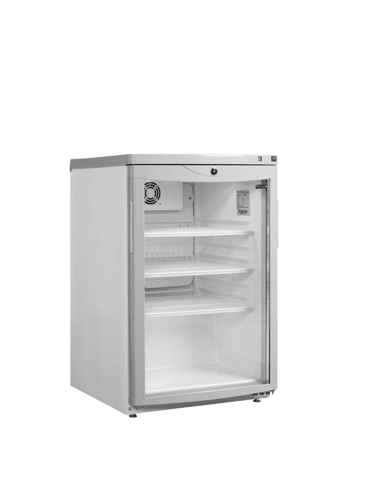 Tefcold BC85 glass door merchandiser empty angled image
