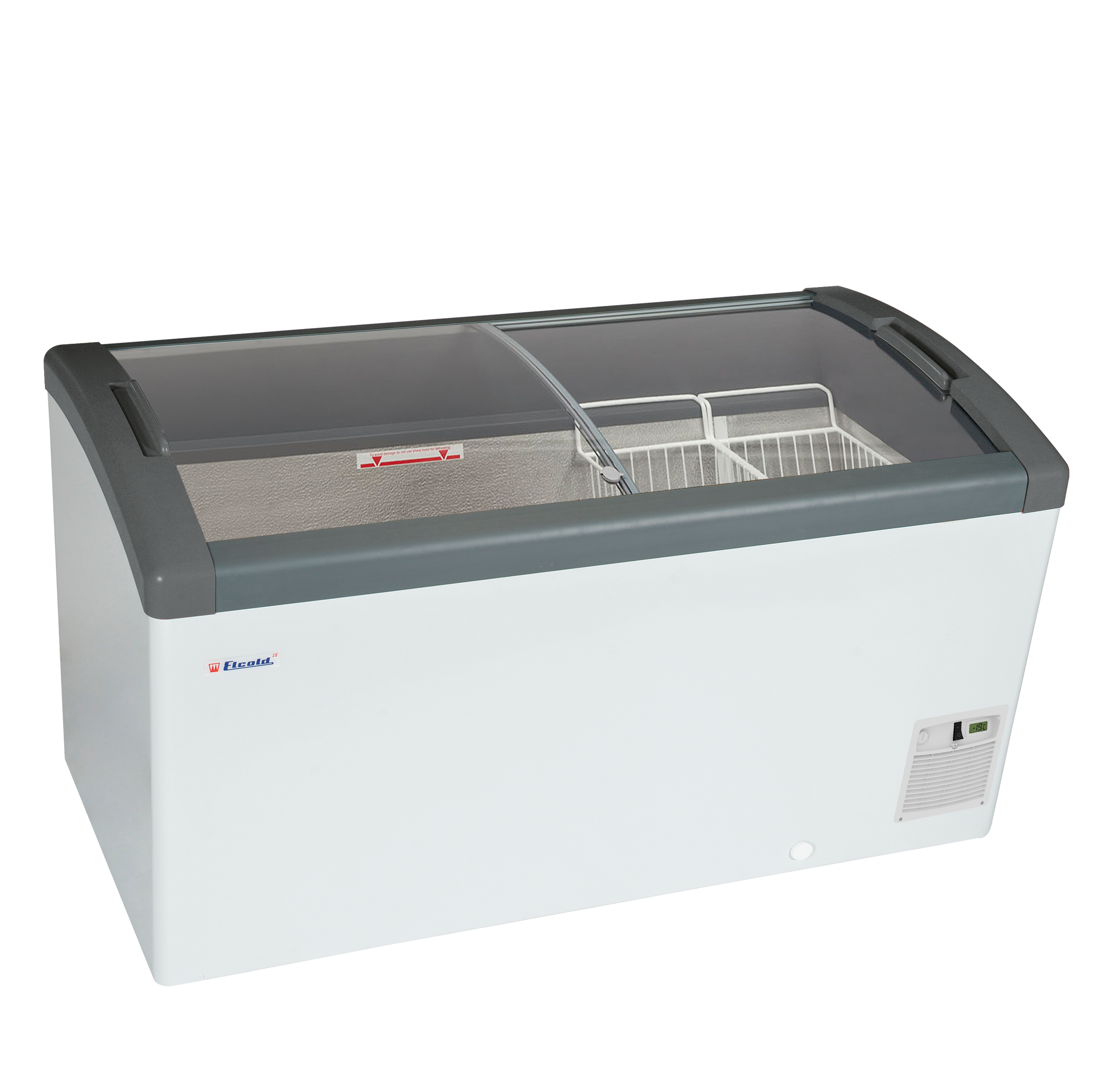 FOCUS 131 (ECO DESIGN) Sliding Curved Glass Lid Chest Freezer