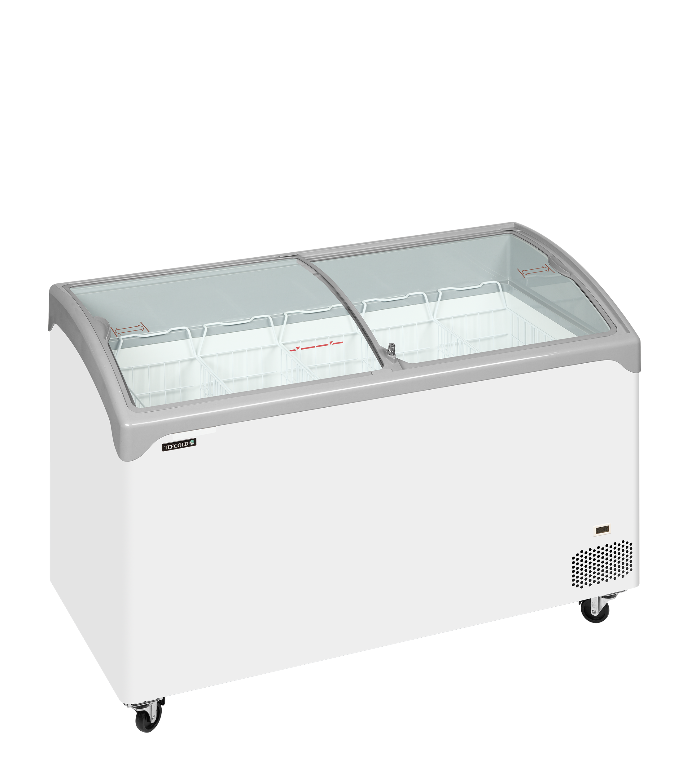 NIC401SCEB Sliding Curved Glass Lid Chest Freezer