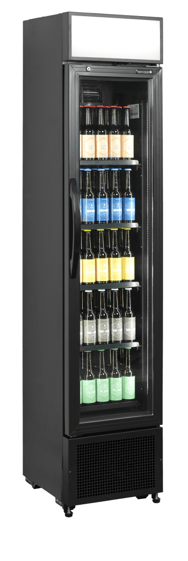 FSC175H BLACK Slimline Glass Door Merchandiser