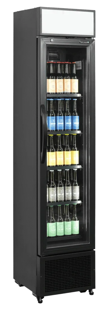 FSC175H BLACK Slimline Glass Door Merchandiser