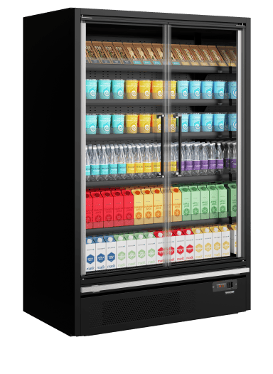 Galaxy+ GP14FGD Black Multideck With Doors