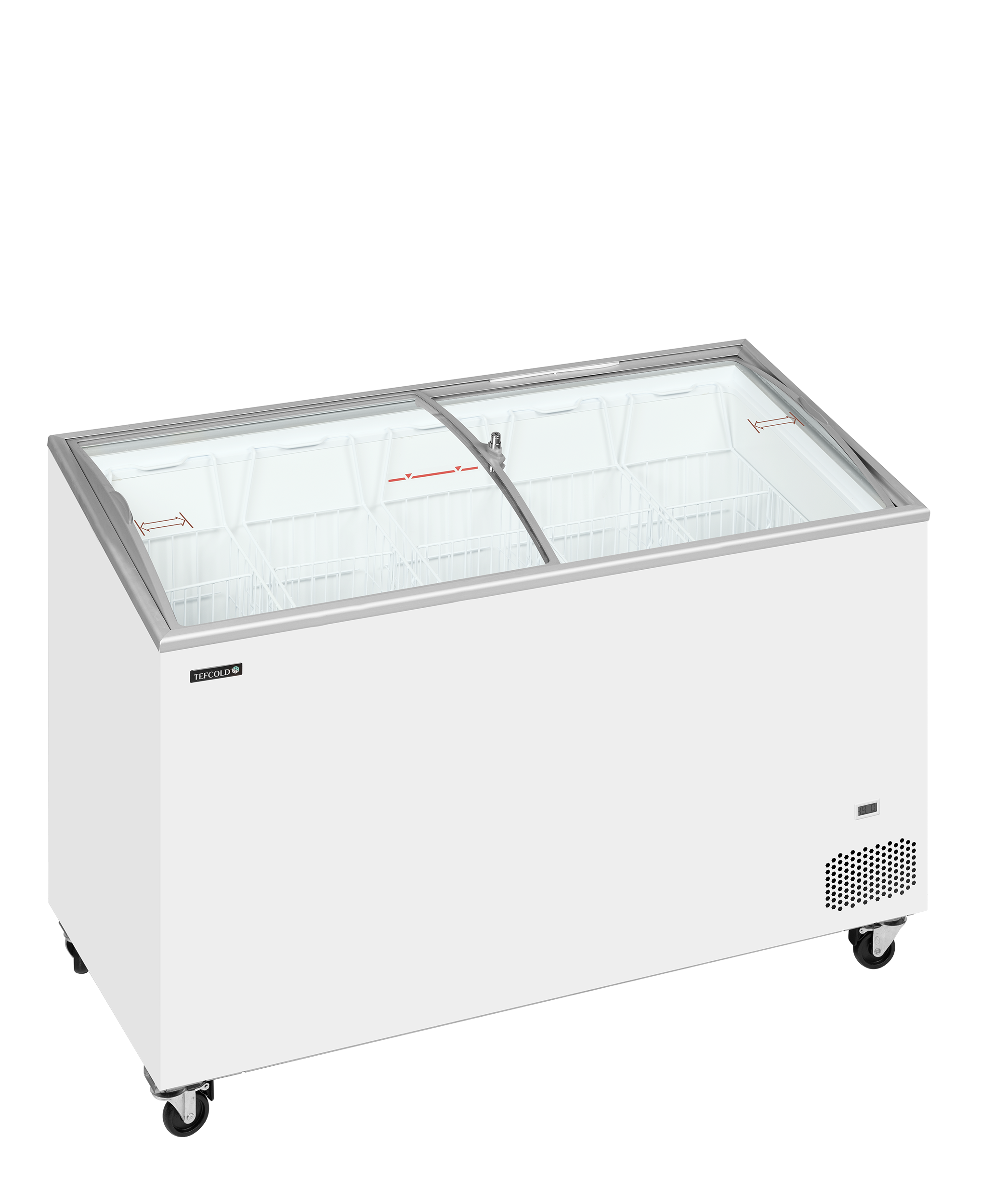 IC401SCEB Sliding Curved Glass Lid Chest Freezer