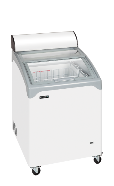 NIC101CP Sliding Curved Glass Lid Chest Freezer